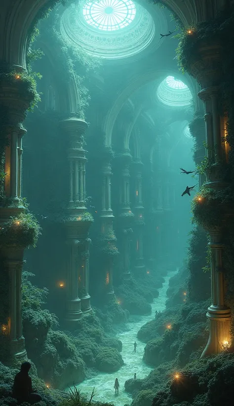 fantastic neo-baroque atlantis.biopunk inhabitants. Ancient mythology +sci-fi