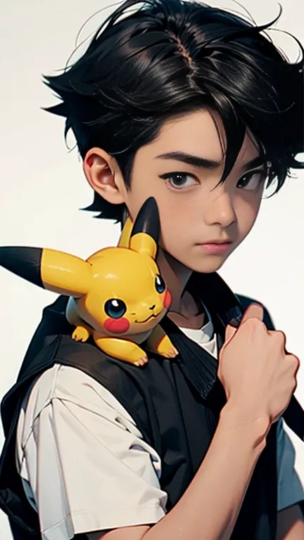 Satoshi , a young Pokémon trainer along with his Pokémon Pikachu 