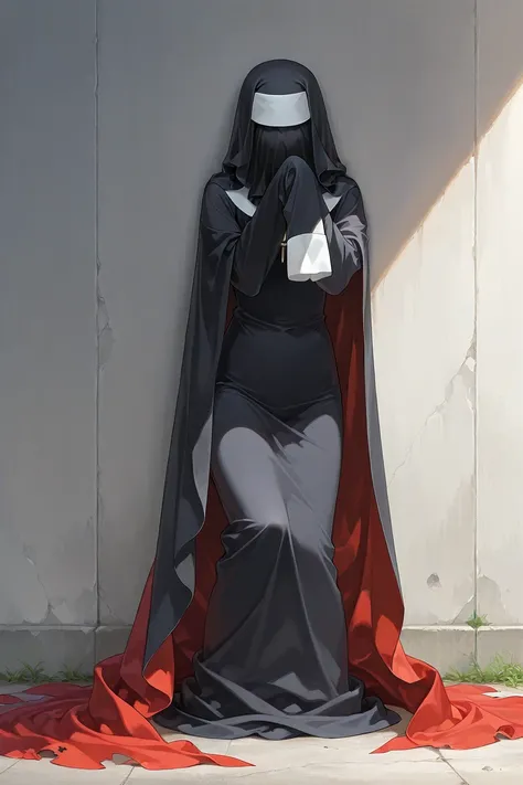 high resolution, masterpiece, necessary, detail, best quality, quality, necessary, details, High details, Precise, 
 
1girl_ ufotable style, ufotable anime


Solo, 1girl, tall women, cape over shoulders, nun outfits, long skirt, faceless, veil face /(Veil ...