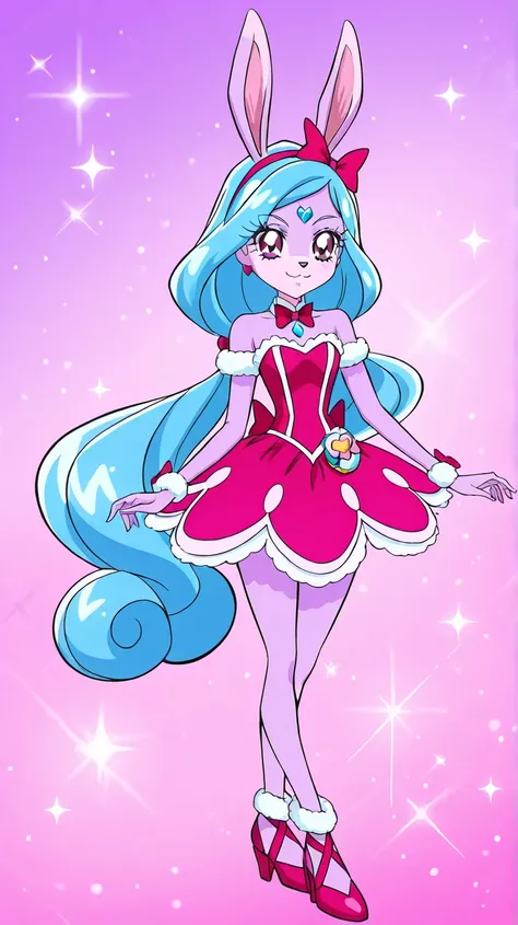 Female furry teenager sara the Bunny precure maker pony winx club cartoon style