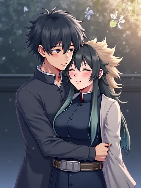 Muichiro hugging a girl 