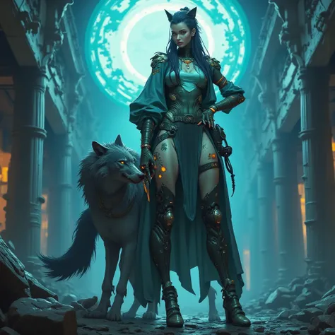 - Main Character, Adult Female "Lesotho", Beautiful, Tall, Long Legs, Wolf Ears and Tail (wearing Piercings), Dreadlocks.

- Wearing a costume ("Full Sexy Armor").
Chest and Thigh Armor are slightly open.
Futuristic Costume Design.

- Sexy and Athletic Bod...