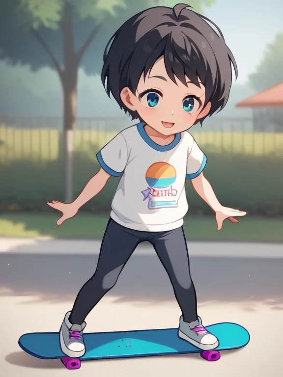  score_9,  score_8_ up,  score_7_ up,  score_6_ up,  score_5_ up,  score_4_ up,  anime，nsfw，  uncensored ， is riding a skateboard in the park，cute ish girl:1.5， short， Toddler type， Panchira， Clevis:1.2，(Accurate and detailed skateboard :1.4)，Crotch stain ...