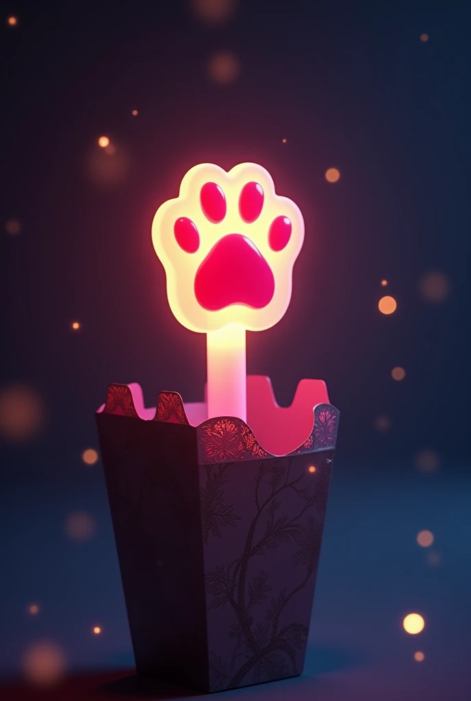 lightstick para um grupo de kpop, It is shaped like a cat's paw and comes in a box shaped like a casket