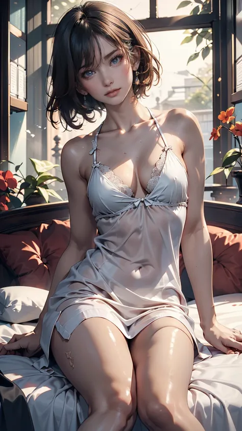 ( super real), ( Illustration of ), ( Hi-Res), (8k), ( very well detailed), (Best  Illustration of ), ( Beautiful Detail-Focused Eyes), ( top quality), ( very detailed), ( masterpiece), ( wallpaper), ( detailed face), Alone, ( Dynamic Poses),  one girl,  w...