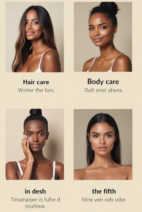 Four pictures are suitable for placement in Ayalet. Each picture reflects its field. The first one is hair care, the second one is body care, the third one is facial care, the fourth one is makeup, the fifth one is oils and blends, the sixth one is routine