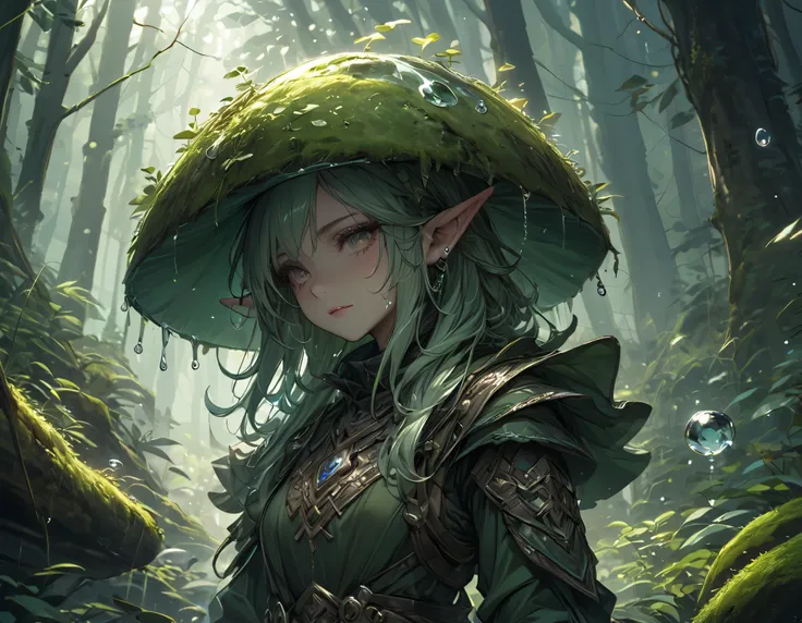 (masterpiece,best quality:1.2),4 Fantasy [[Elves]],each elves wearing a different clothes/(costume),they are carrying the ((water drop)),in deep beautiful forest,moss,Mysterious Light,(ultra-details of elves face,clothes)