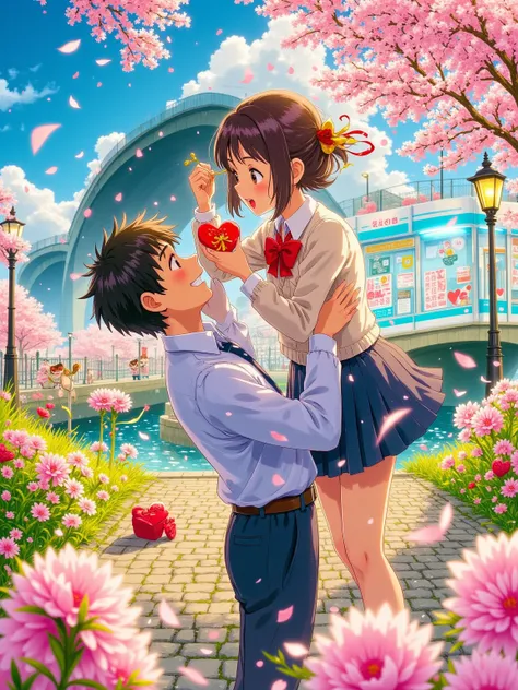 Flux romantic and innocent Valentine's Day Japanese manga style - 浪漫青涩情人节日漫风格