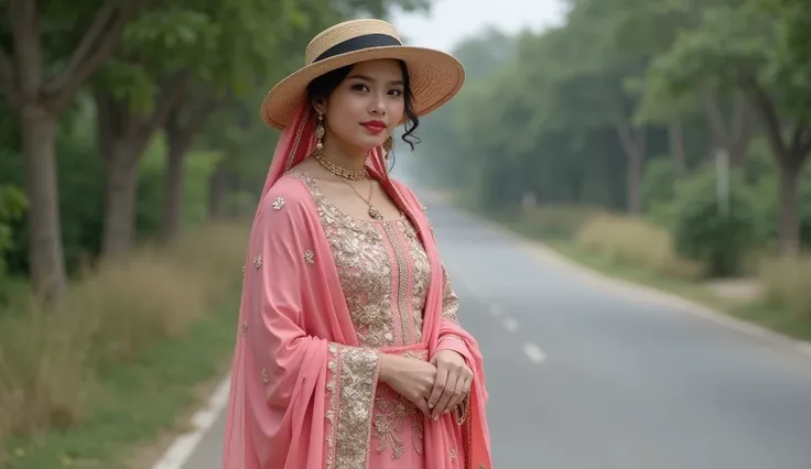 Ek aurat road per naraj hokar Apne mard se jaane lagti hai to piche se uska Marg uska hath pakad kar rokane ki koshish kar raha hai donon Pakistani dress mein ho aur ek road per maujud ho dono ka skin colour white ho 