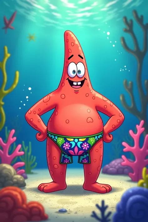 Patricio wearing a bikini bottom