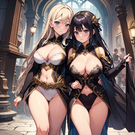 (High Resolution: 1.3), (Super Detailed: 1.3), Best Quality, Harem, Group of Girls, Adventurer, Fantasy, Big Breasts, Perfect Anatomy, Detailed Costume