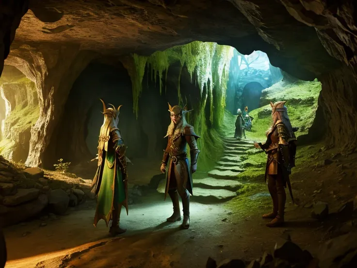 (1215) Theme: Fantasy Elves/Fantasy elves/Fantasy Elves Deep in a Fantastic Underground Cave 