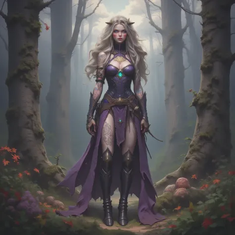 - Main Character, Adult Female "Belize", Beautiful, Tall, Long Legs, Long Blonde Curly Hair, Wearing Head Accessories.

- Wearing a costume ("Full Sexy Armor").
Chest and Thigh Armor are slightly open.
Futuristic Costume Design.
Wearing a Jade colored robe...