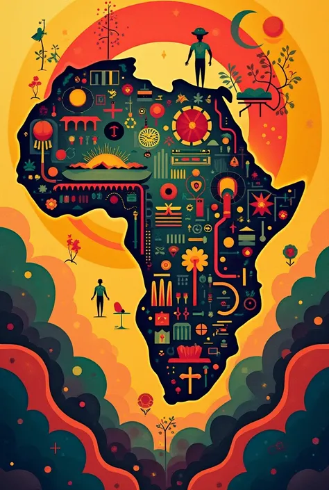 Create an image of the song Africa unite in abstract art 
