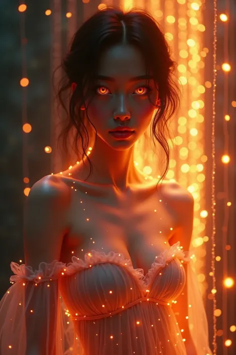 ((  Best Quality )), (( masterpiece)), ( detailed:1.4), 3d,  A picture of a beautiful cyberpunk Asian woman， with plump boobs ,Light Particles,  pure energy chaos anti-technology ,HDR ( high dynamic range ), ray tracing,NVIDIA RTX, super resolution,Unreal ...