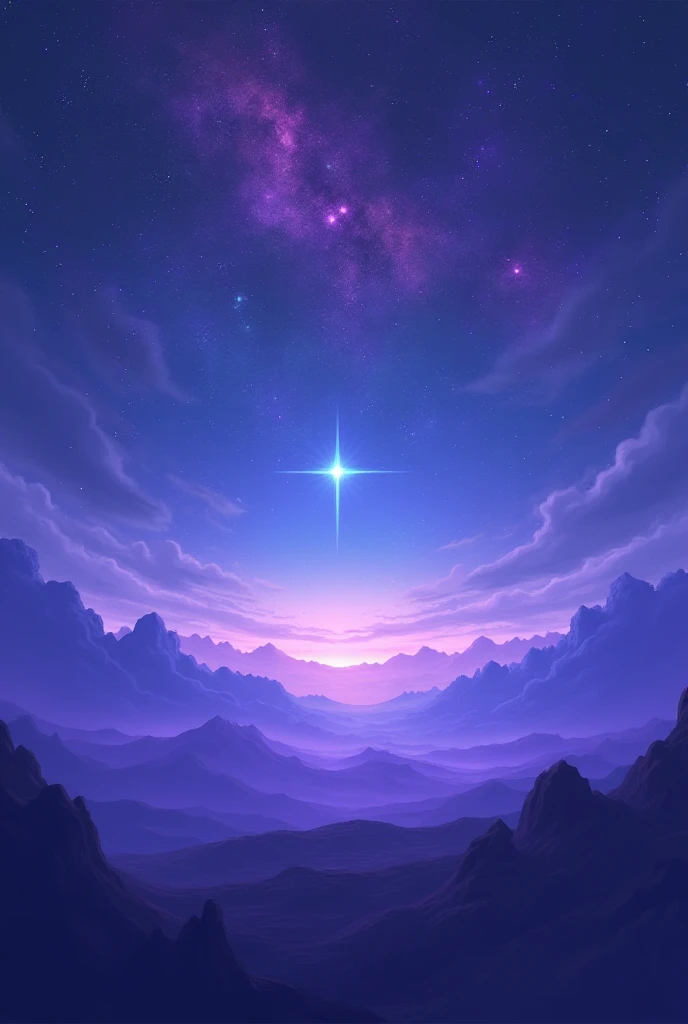 Roblox dark theme background with purple blue sky shining stars 