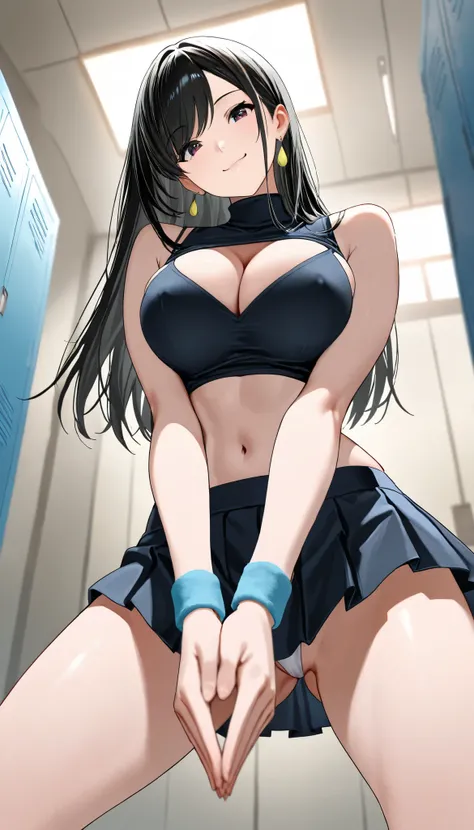 (best quality, masterpiece, ultra detailed, high resolution), Beautiful 8K CG artwork, anatomically accurate body, depth of field, 
1girl, elegant yet sexy girl, (long hair, black straight hair, swept bangs),
Puffy breasts, sexy yet lewd large hips, slim y...