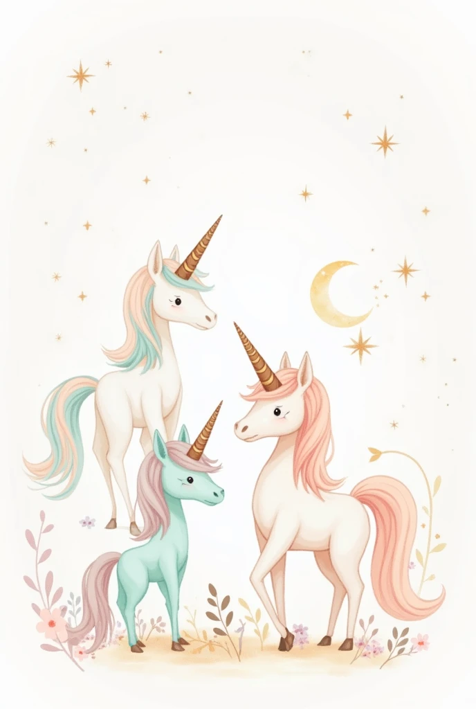 Small drawn unicorns