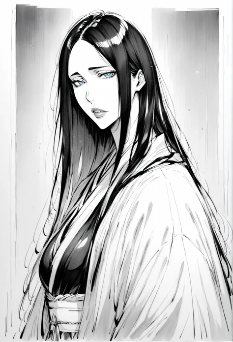 (masterpiece), (best quality), (ultra-detailed), 
1girl, solo, light particle, particle, shadow, unohana_tybw, bleach, detailed lips , detailed pupils, monochrome, greyscale, traditional media, sketch, detailed lines, sketch, manga style , pencil sketch st...