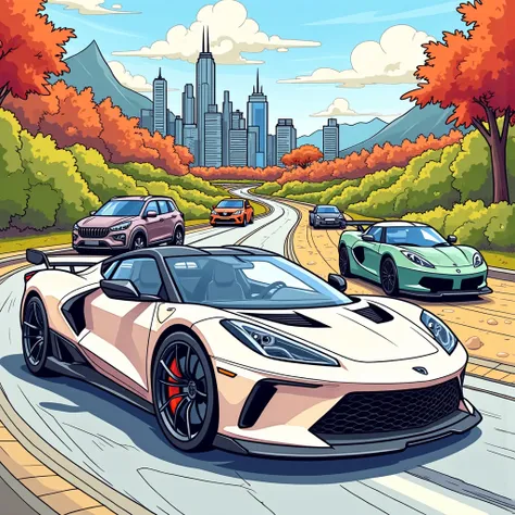 make a coloring book about cars 