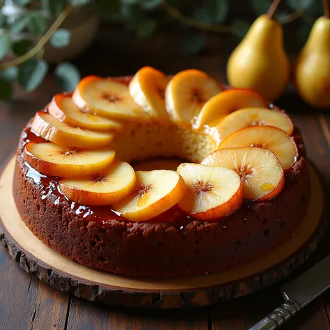 Caramelized Pear & Vanilla Bean Upside-Down Cake