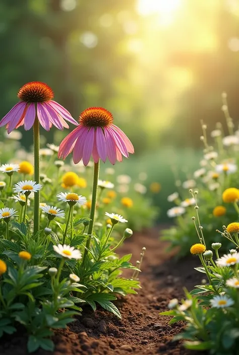 Echinacea herbs, Dandelion root her, Chamomile, Fenugreek herb 