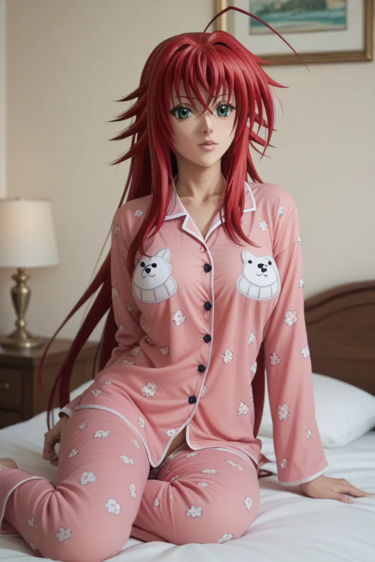 rias gremory (High school dxd), transparents pajamas, bedroom