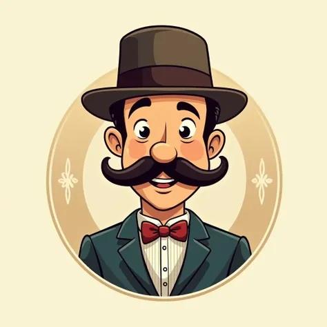 1930s style cartoon gentleman logo