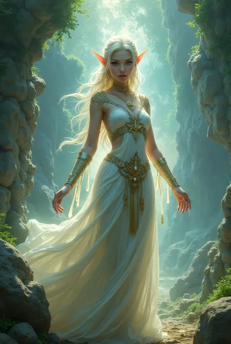 Elf girl that she is a god with beautiful fantasy style