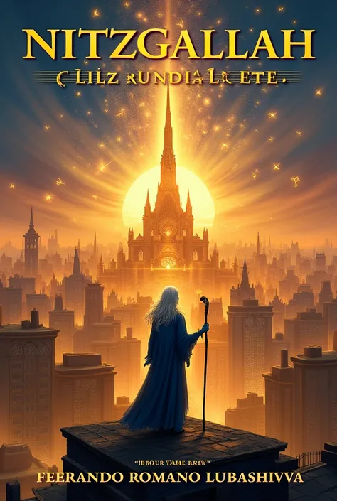 Front Cover Design

1. Central Imagery:

Golden City of NitzGallah: A sprawling metropolis glowing under a sunset sky, with towers shaped like violins, lyres, and flutes. The buildings shimmer in warm golds, ambers, and burnt oranges, their facades etched ...