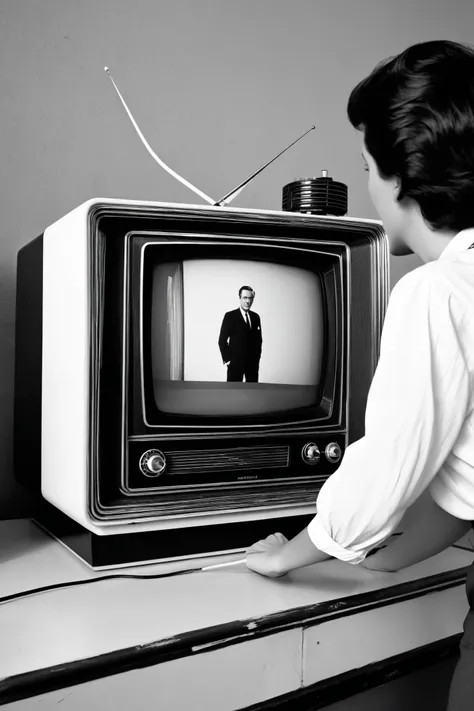 Un ancien téléviseurs noir et blanc
