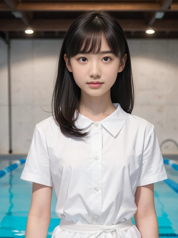   high image quality 、  high image quality 、In 8K、  RAW Photo、  top quality、 Masterpiece、 (  slender body:1.2),    wave hair、 alone、   anatomically accurate 、  Japanese High School Student Uniform 、 Japanese high school girl uniform、、(( wear white panties ...