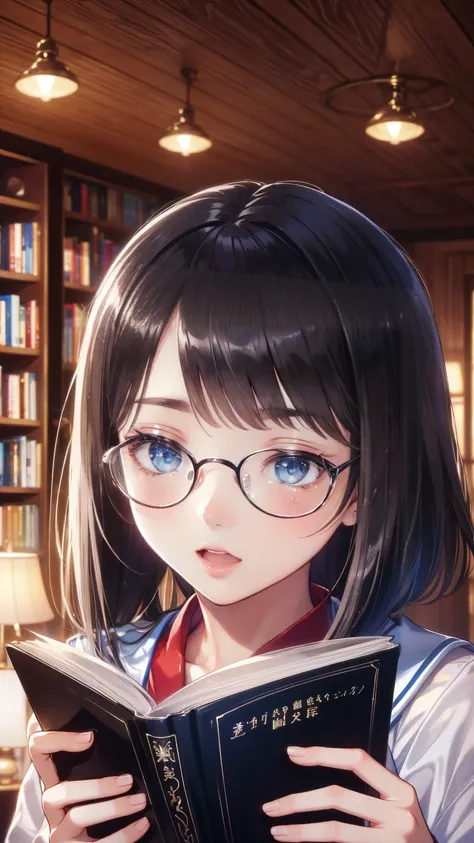 ( masterpiece), ( top quality), (( very well detailed)), ( Very Delicate), ( young girl),****************,  Ash with short hair .  Soft ,  shiny hair.  Clear, somehow sad eyes , Long bangs covering the eyes.  wearing glasses to avoid glances ., Pretty sail...