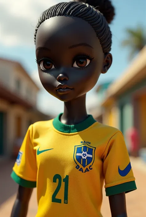 Black doll with the Bahia Sport Club jersey