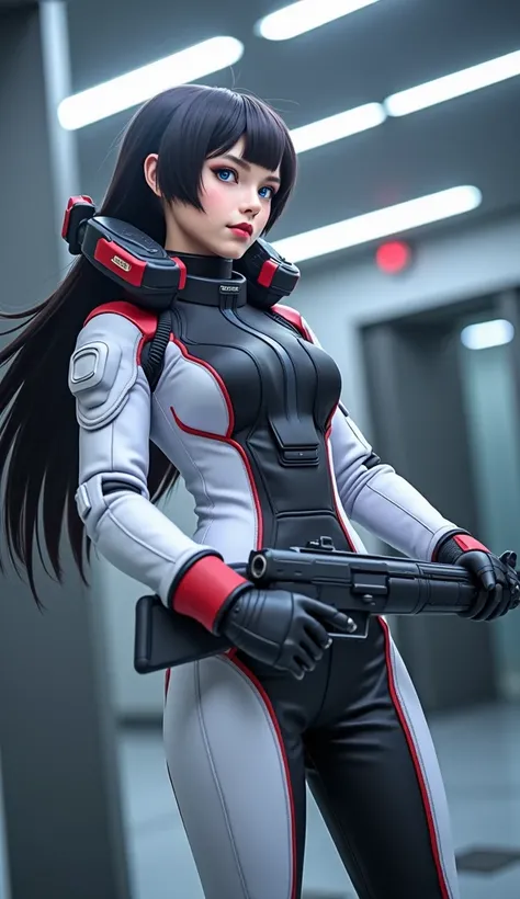 ( 最          high quality       , 4K, 8k,             kampala    ,      masterpiece: 1.2), (     ,  by name,  by name:1.37),   (((      female soldier in a futuristic costume          ))),             wearing 、   beautiful dark-haired    female soldier in ...