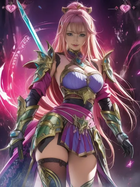 A woman in armor 、 has pink hair and a sword 。, jRPG Characters,  Ayaka from Genshin Impact ,  Ayaka from Genshin Impact ゲーム, jRPG Characters art,   shadowverse style , Genshin Impactのキャリング, ( (  character concept art  ) ), RPG Characters,   Genshin Impact...