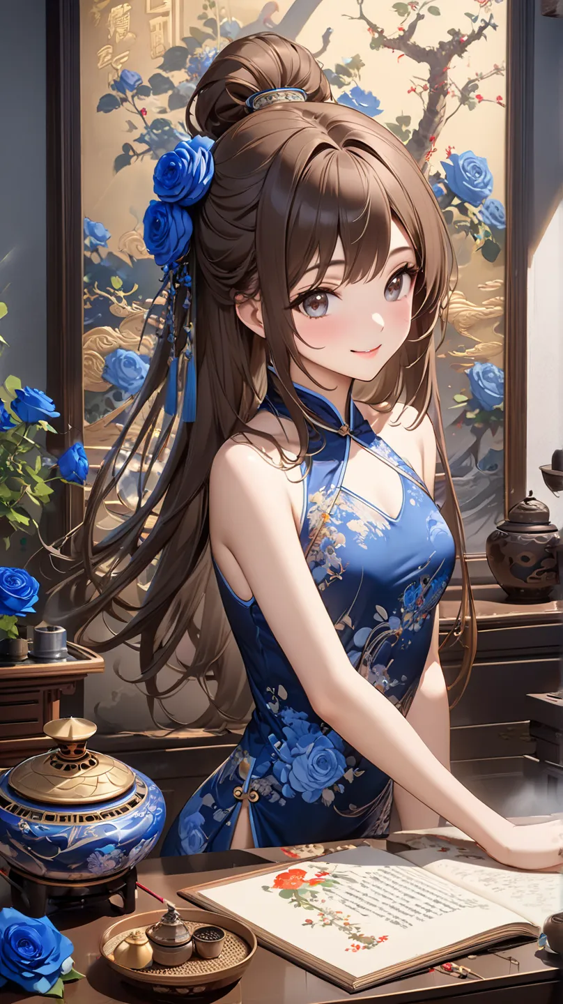 ((  TOP QUALITY)),(  ultra high resolution),(  very detailed),(  Detailed Explanation ),((  best CG  )),(  BEST ARTWORK  ), Ultra-precise art,  Amazing Painting Art,(Exquisite art:1.5), a girl,18 years old,  a beautiful and well-groomed face , light makeup...