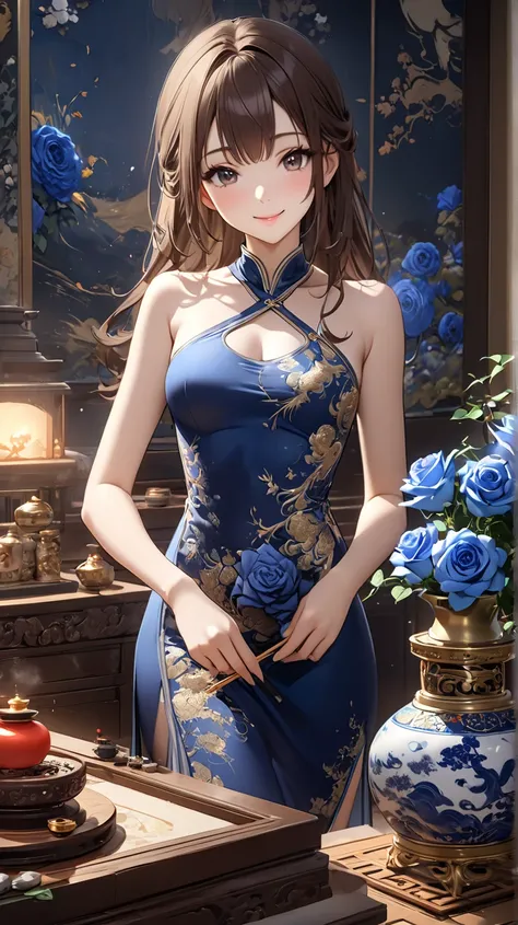 ((  TOP QUALITY)),(  ultra high resolution),(  very detailed),(  Detailed Explanation ),((  best CG  )),(  BEST ARTWORK  ), Ultra-precise art,  Amazing Painting Art,(Exquisite art:1.5), a girl,18 years old,  a beautiful and well-groomed face , light makeup...