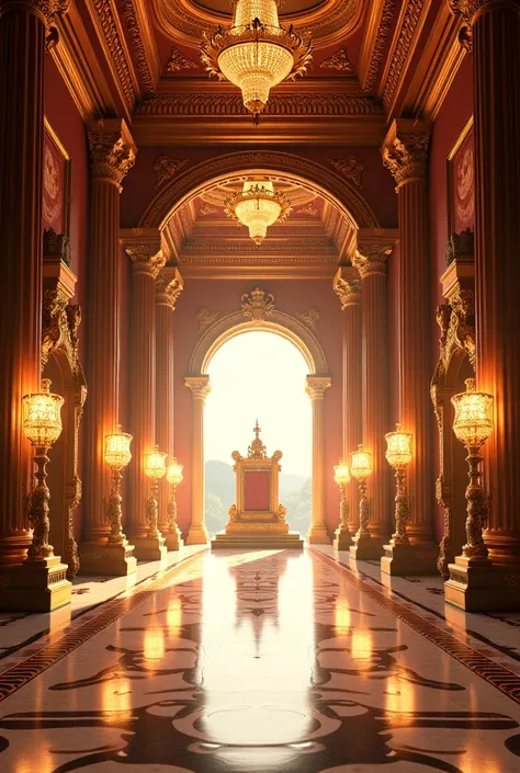 A splendid hallway inside the emperor's palace