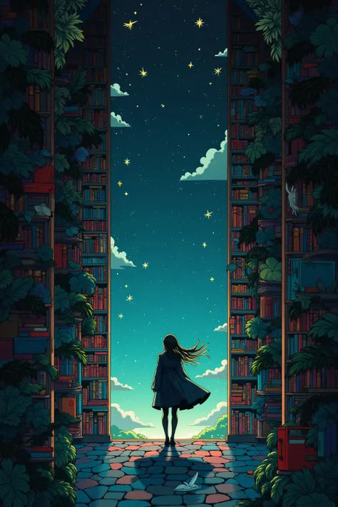 there is a woman standing in a vault surrounded by books,  beautiful anime scene ,  anime beautiful peaceful scene, Today&#39;s Featured Animation Stills , infinite celestial vault,  fantastic psychedelic anime , an overgrown vault, vault of ruina concept ...