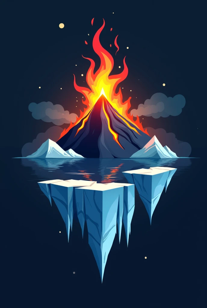 Logo volcano and ice