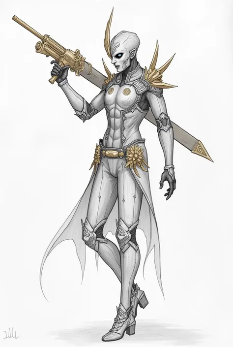 Pencil sketch of League of Legends characters Jhin the virtuoso 