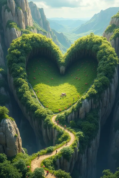 Heart-shaped landscape