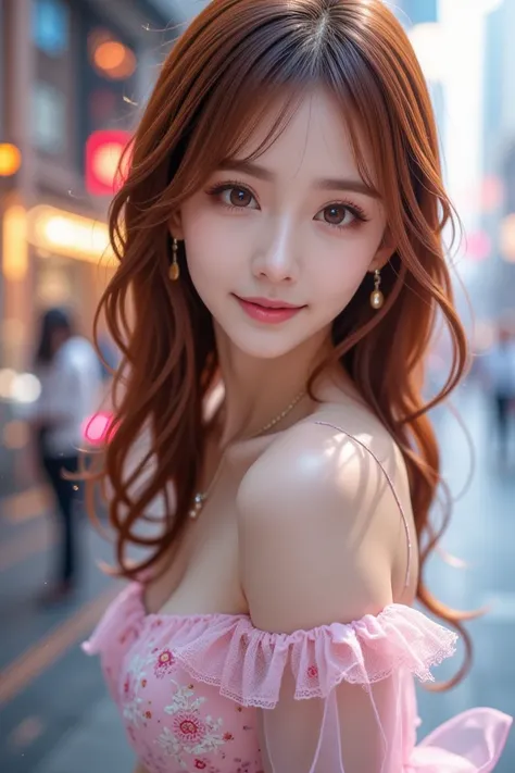  Beautiful Virtual Idols  ,  Detailed Digital Avatars  ,  Bright Holographic Figure , Clear Glowing Skin  ,  detailed facial features from genitals ,  charming smile , Delicate expression,  I wear long, flowing hair ,  Elegant Poses  ,  Surreal Futuristic ...