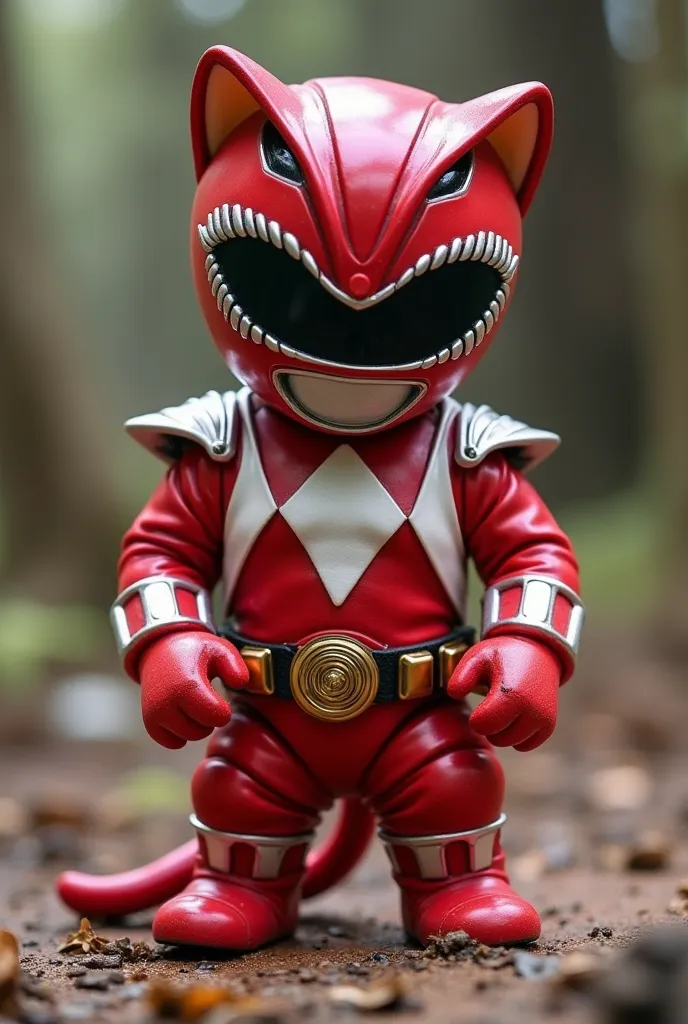 kitten　cute  　Kostum 5 power rangers 
　 Rocky Background　 real 