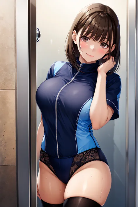  Masterpiece, masterpiece, 最高 quality,  Hi-Res, super detailed,8k, Anene,  short hair, brown hair,brown eyes, 1 girl, solo,  look,  big breasts,  cowboy shot, 
 score_9,  score_8_ up,  score_7_ up,  score_6_ up,  score_5_ up,  score_4_ up,  source_Anime, t...