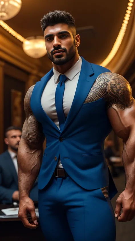 ((Masterpiece, High Quality)), Best Quality, highly detailed , cinematic film still ,realistic , realistic eyes, intricate details, detailed background, depth of field,3D, dynamic pose, dynamic angle ,muscled men (1.0) ,handsome ,gorgeous (detailed face) ,...