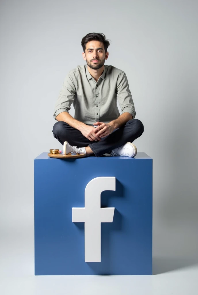 " A young man in his twenties sits on an old Egyptian Baladi coffee, wearing a casual shirt and jeans, sipping tea from a small glass cup, and in front of him is an old wooden table with an ashtray and some playing cards. The background reflects the atmosp...