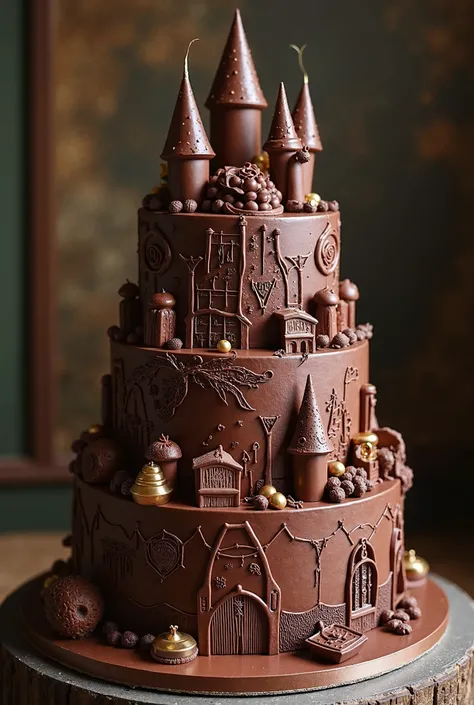 Bolo de chocolate com tematica harry potter 