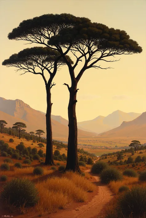 An African landscape painting by Pierneef